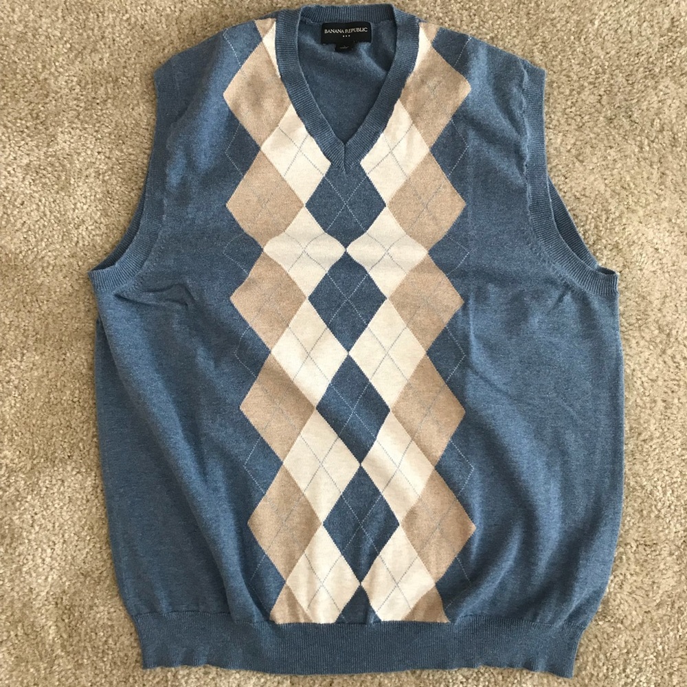 COPY - Banana Republic - Sweater Vest, Argyle, Size Large